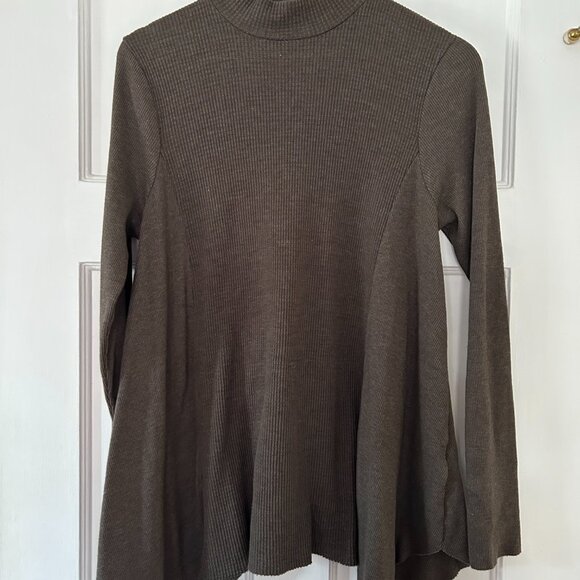Anthropologie T.La Moss Long Sleeve Thermal Waffle Mock Neck Tunic Top - Picture 4 of 6